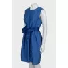 Fitted dress in ribbed print