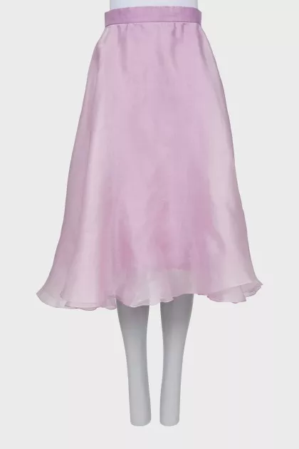 Double layer midi skirt