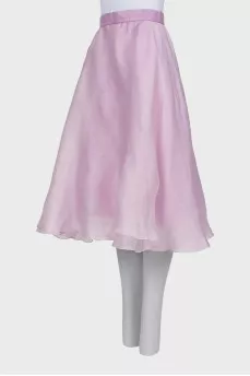 Double layer midi skirt