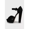 Suede high heel sandals