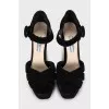 Suede high heel sandals