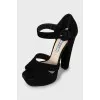 Suede high heel sandals