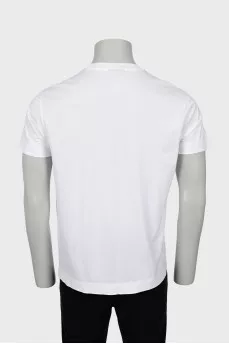 Men's white T-shirt with embroidered logo