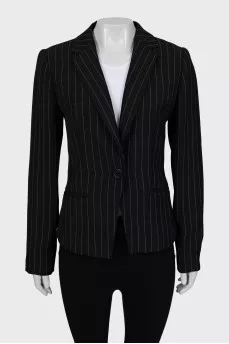 Black vertical striped jacket