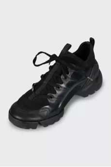 Black sneakers with chunky soles