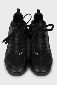 Black sneakers with chunky soles