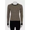 Knitted sweater in signature print