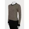 Knitted sweater in signature print