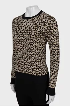 Knitted sweater in signature print