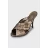 Leather high heel sandals