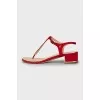 Suede mid heel sandals