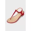 Suede mid heel sandals