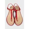 Suede mid heel sandals