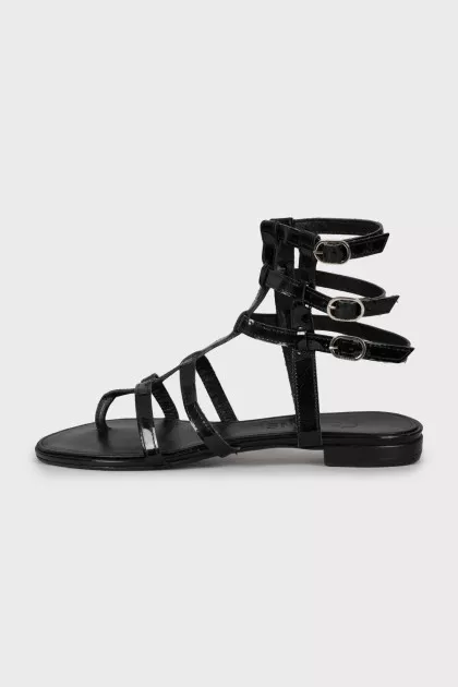 Patent leather sandals