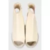 Open toe wedge boots
