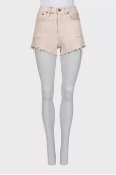 Pink denim shorts