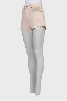 Pink denim shorts