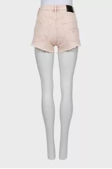 Pink denim shorts