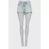 High waisted denim blue shorts