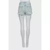 High waisted denim blue shorts
