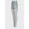 Blue denim shorts with raw hem