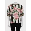 Silk blouse in floral print