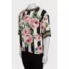 Silk blouse in floral print