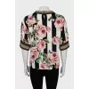 Silk blouse in floral print