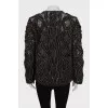 Textured cardigan decorated with sequins