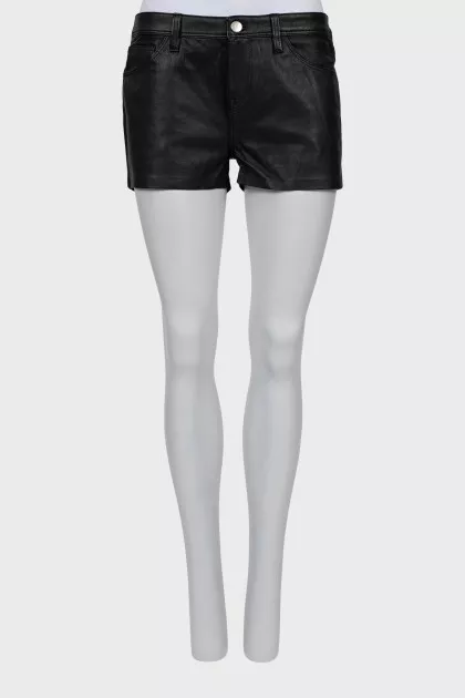 Black leather shorts