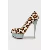 Printed leather shoes