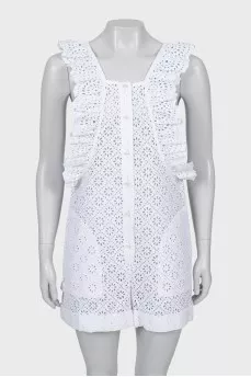 White jumpsuit with frills