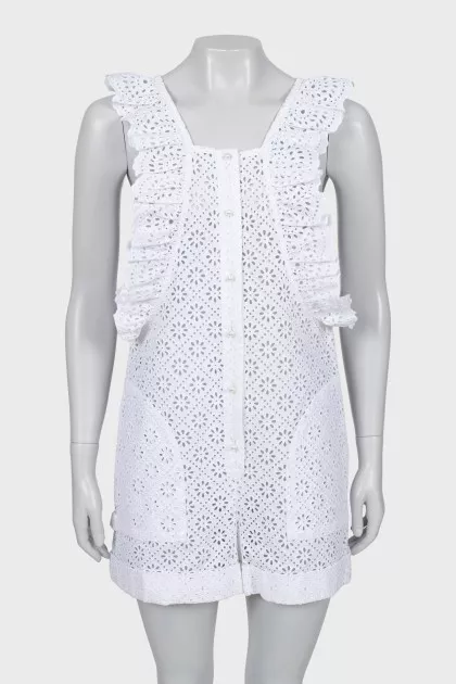 White jumpsuit with frills