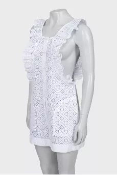 White jumpsuit with frills