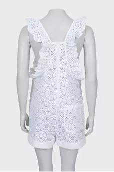 White jumpsuit with frills