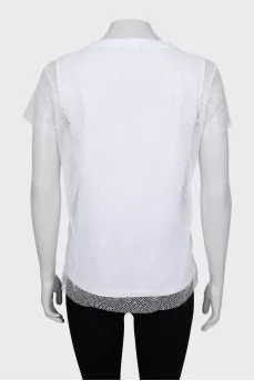 Mesh T-shirt with brand logo