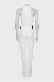 Jumpsuit with contrasting inserts, with tag
