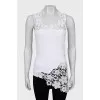 White T-shirt decorated with weaving