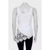 White T-shirt decorated with weaving
