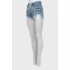 Raw hem lace-up shorts