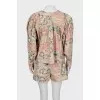 Printed mini shorts suit