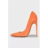Orange high heels