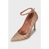 Stiletto heels with embossed leather