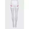 Mini denim shorts with embroidery