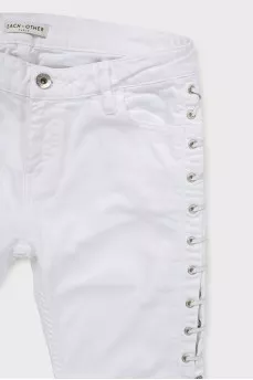 Джинси скінні декоровані шнурівкою