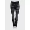 Gray distressed jeans