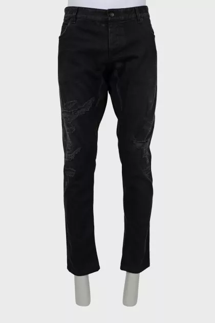 Men's black slim fit jeans