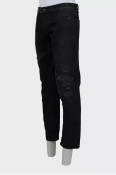 Мужские черные джинсы slim fit