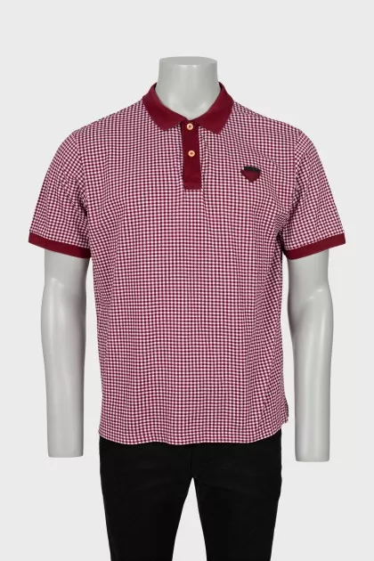 Men's check polo shirt