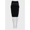Black pencil skirt with pattern